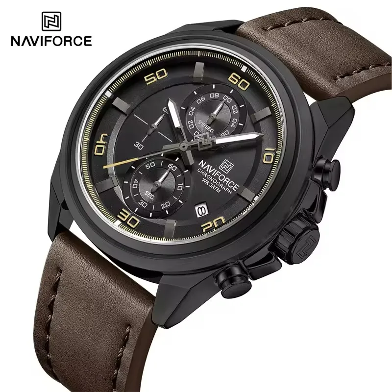 Naviforce 8075 For Men - Dark Brown Black - Image 3