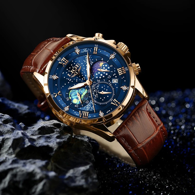 LIGE 89107 Men's Business Chronograph Watch - Image 5