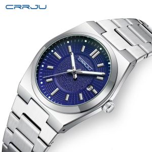 Luxury Men Stainless Steel Luminous Dial Waterproof Watch CRRJU 5037