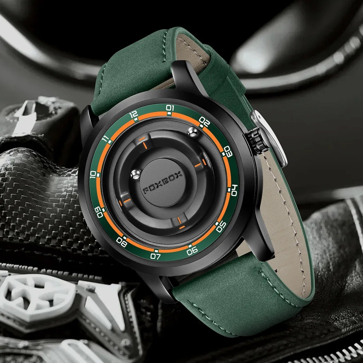 FOXBOX FB0047 Magnetic steel Ball Dial Men’s Waterproof Business Watch - Image 2