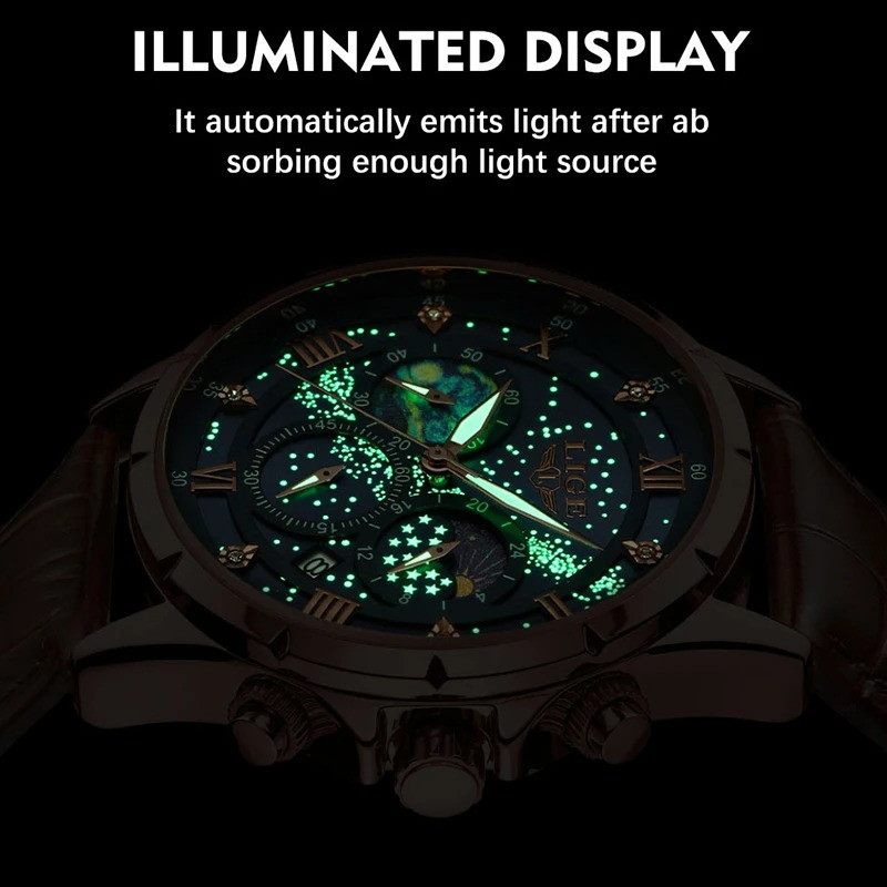LIGE 89107 Men's Business Chronograph Watch - Image 2
