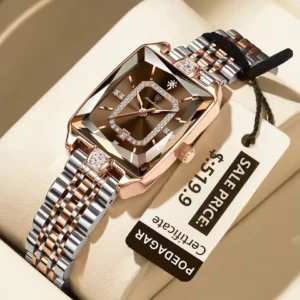Poedagar 785 Ladies Watch - Silver Rose Brown