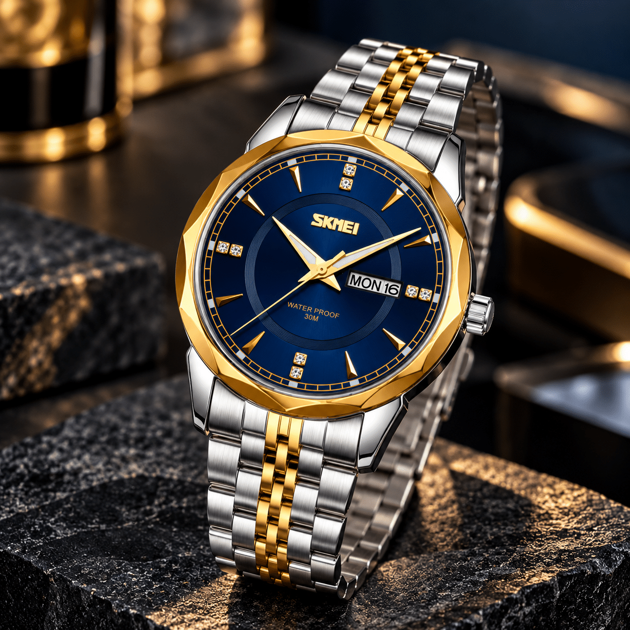 Skmei 9268 - Silver Gold Blue For Men