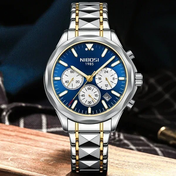 NIBOSI 2608 Luxury Watch Men Top Brand Wristwatch Chronograph Waterproof Luminous Date Men Watches - Image 3