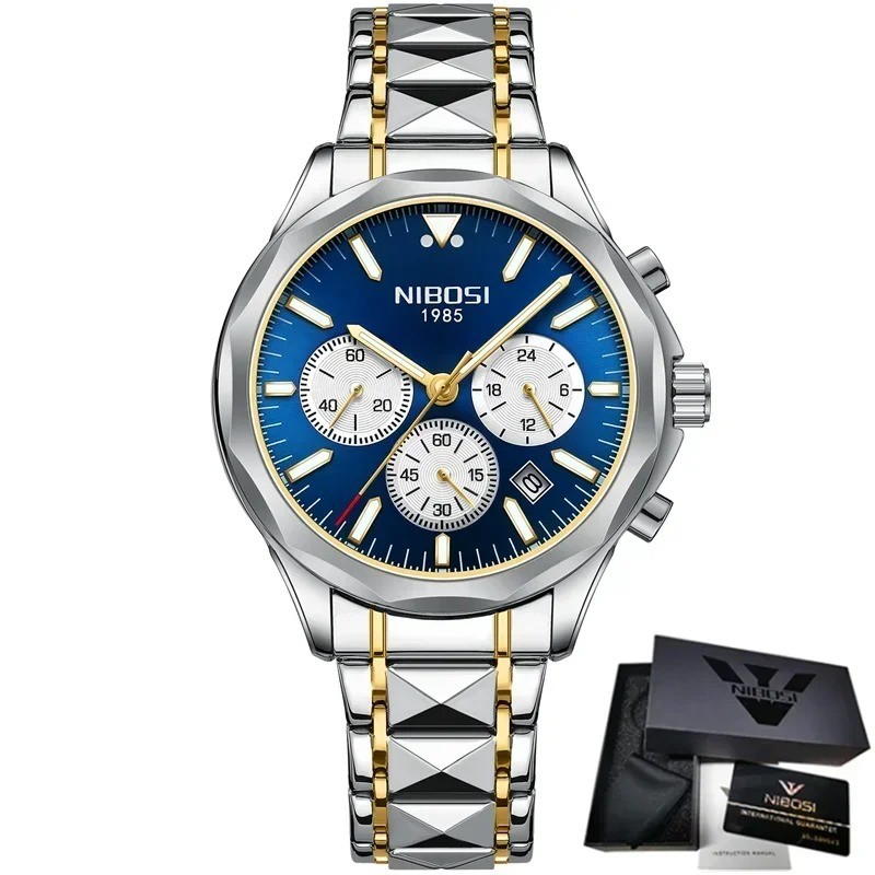 NIBOSI 2608 Luxury Watch Men Top Brand Wristwatch Chronograph Waterproof Luminous Date Men Watches - Image 5